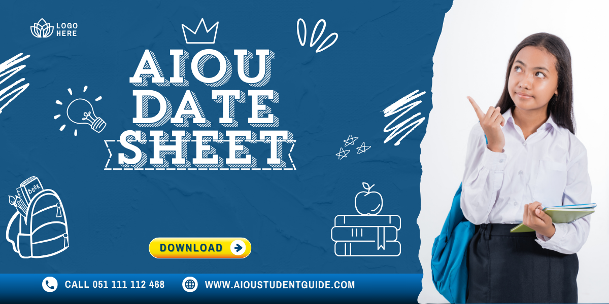 AIOU Date Sheet 2025 for all programs including Matric, FA, BA, B.Ed, and MA